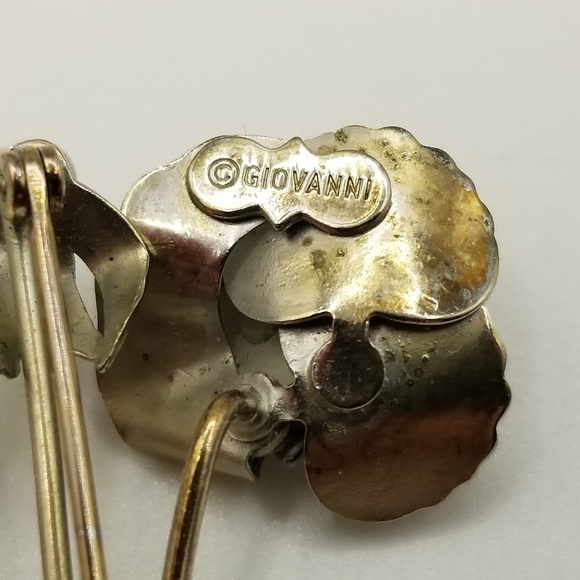 GioVanni Di Rocco Silver Tone Metal Wild Flower Pin Brooch Realistic Signed 70s - Picture 9 of 16